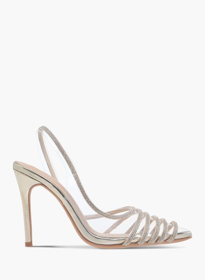 Flora Bella By Shoexpress Women Embellished Slingback Pointed Toe Shoes with Stiletto Heels Ramadan Collection - Image 2