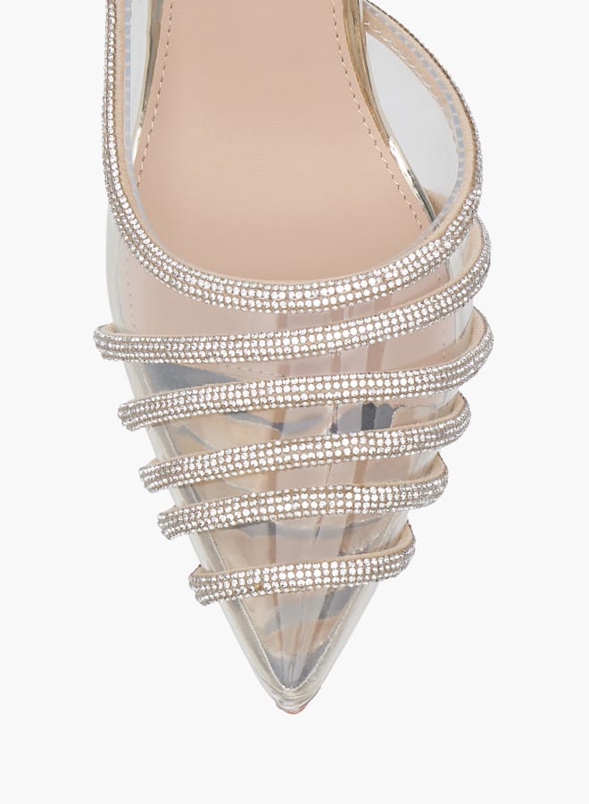 Flora Bella By Shoexpress Women Embellished Slingback Pointed Toe Shoes with Stiletto Heels  - Image 4