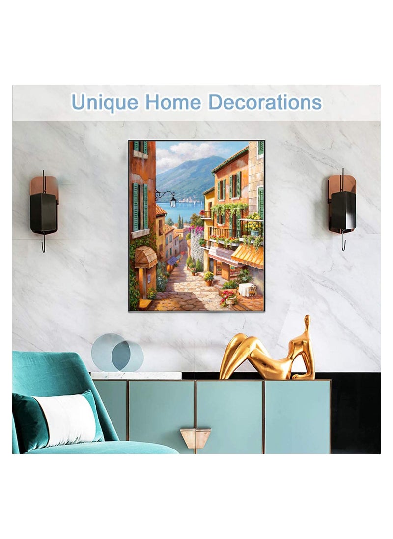 Y&D Painting By Numbers for Kids Adults Canvas DIY Oil Kit with Brushes and Acrylic Pigment Home Decoration 40X50Cm Italy Street View Town  - Image 2