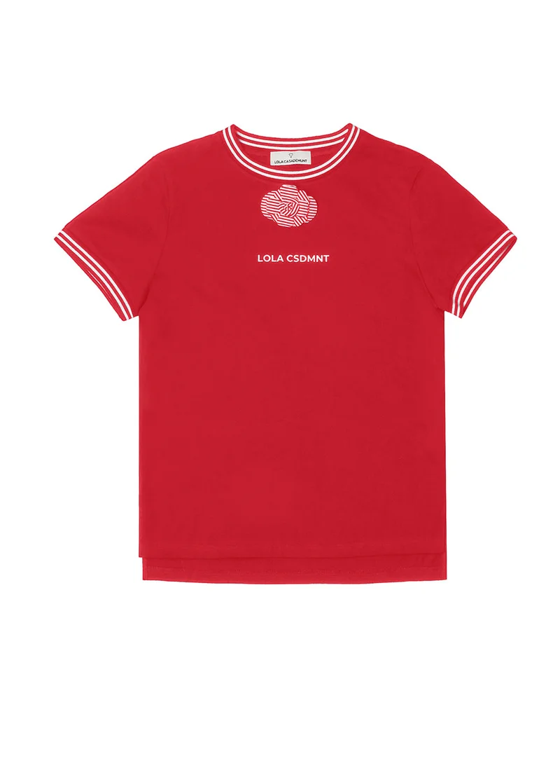Lola Casademunt Short sleeve T-shirt with front flower detail