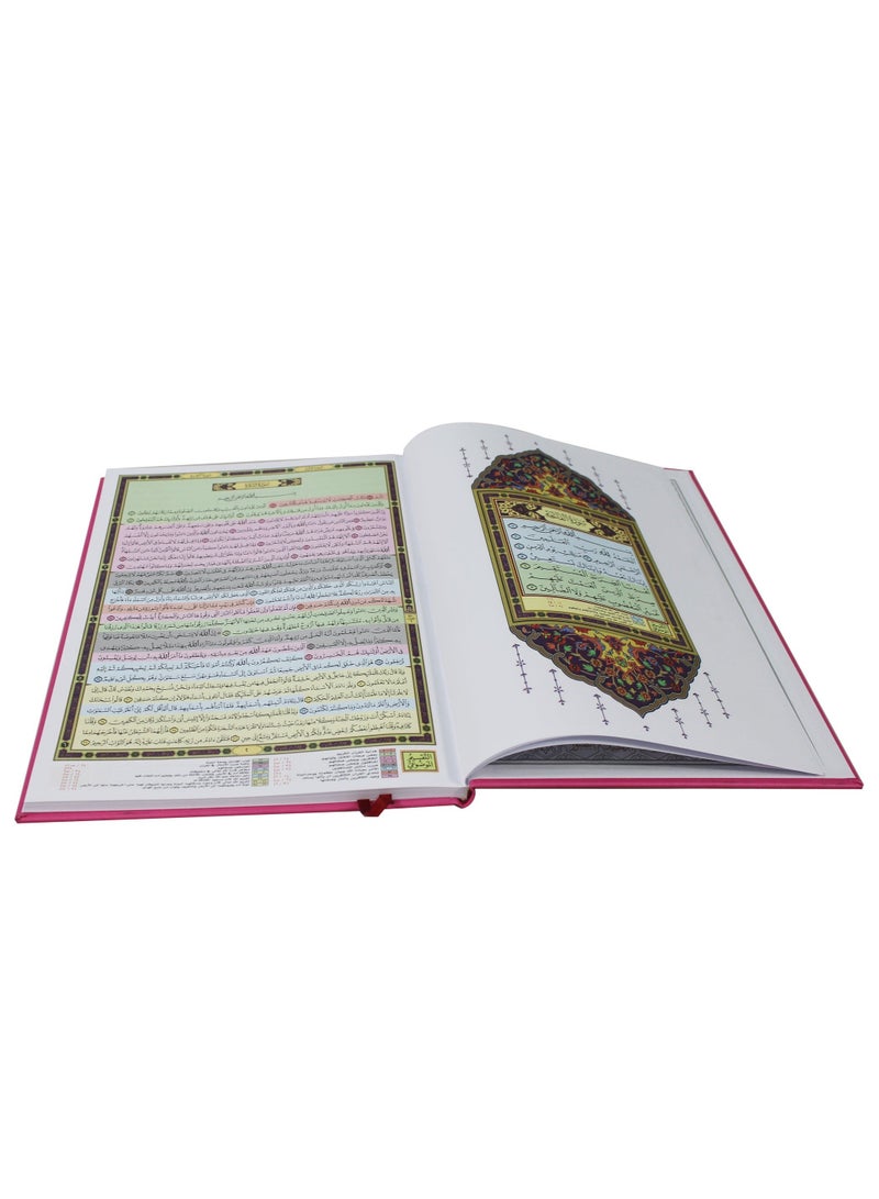 القرآن الكريم مع التقسيم الموضوعي لآيات القرآن الكريم جوامعي باللون الوردي قياس 25*35 - Image 3