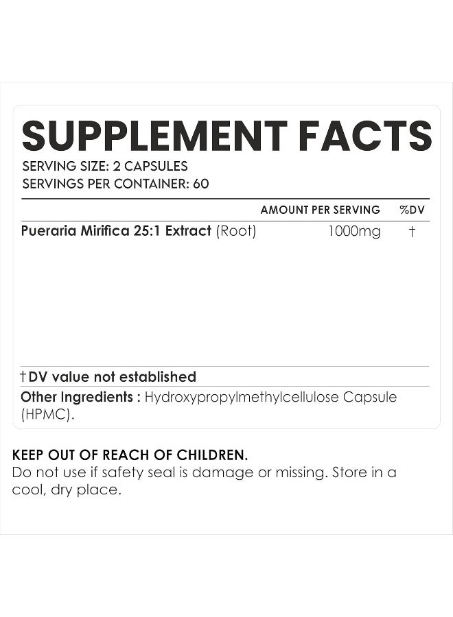AMALTH Pueraria Mirifica Extract 1000mg Strength- 120 Veg Capsules120 - Image 2
