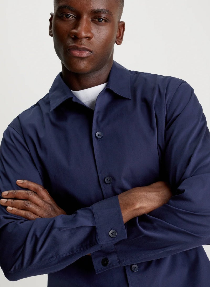 CALVIN KLEIN Boxy Stretch Sateen Shirt - Image 5