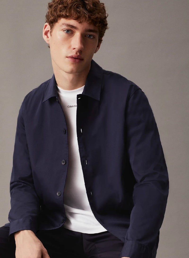 CALVIN KLEIN Boxy Stretch Sateen Shirt - Image 4