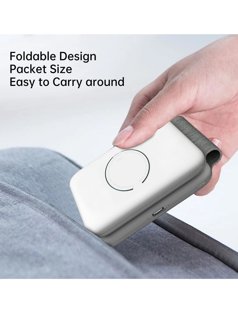 Excefore - Wireless Charging, Magnetic Foldable Charging Pad Portable Wireless Chargers 3 in 1, Qi Fast Wireless Charging Station Compatible with iPhone 14/13/12/SE/11/XS/8, Samsung, for Air Pods Pro, iWatch - Image 1