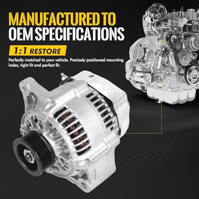 KUSATEC AND0188 New Alternator Fit for Dodge Dakota Durango Ram 2500 3500 4000 Van 1999 2000/ Ram 1500 1999 2000 2001 3.9L 5.2L 5.9L 8.0L, 117Amp 12V CW 7-Groove Pulley OE# 11577N 40052024 56027912AB - Image 4