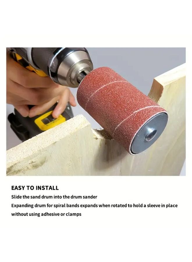 20pcs Heavy Duty Sanding Drum Set with 4 Size Rubber Drums and 80 120 Grit Sanding Sleeves Kit for Wood Metal DIY Woodworking Drum Sanding Kit without Box - Image 2