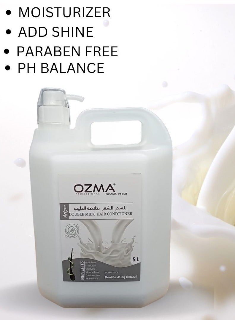 Ozma Professional بلسم أوزما المرطب للشعر. تركيبة مطورة. منشط- لكل أنواع الشعر. بخلاصة الحليب المضعف 5 ليتر - Image 3
