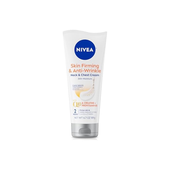 NIVEA Skin Firming & Anti Wrinkle Neck & Chest Cream with Coenzyme Q10, Creatine and Provitamin B5, Skin Firming Cream Reduces the Look of Fine Lines and Wrinkles, 6.7 Oz Tube