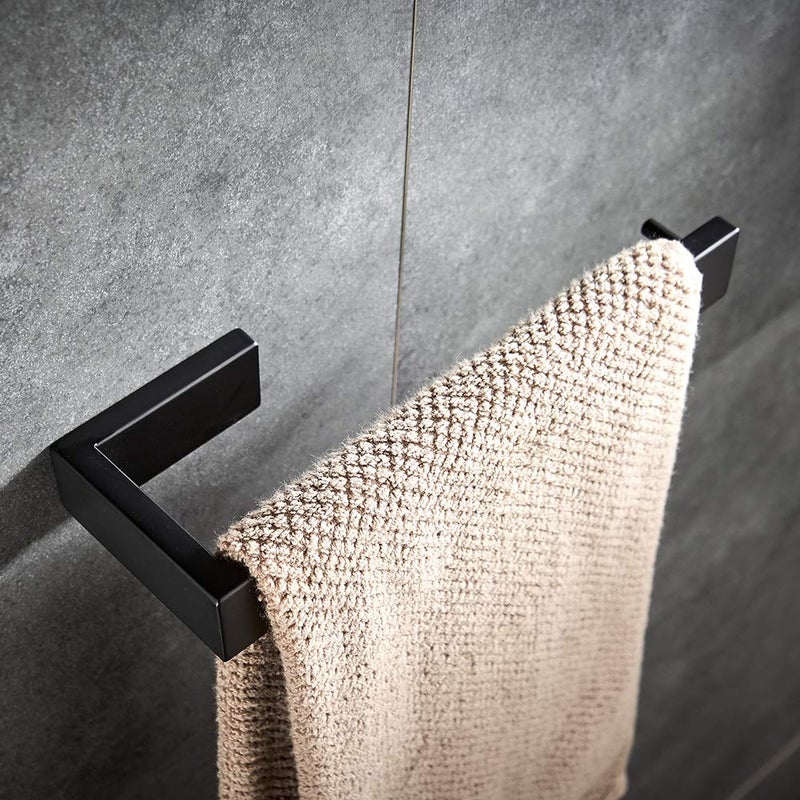 YJ YANJUN YJ YANJUN Modern Hand Towel Holder Wall Mounted Stainless Steel Towel Ring for Bathroom Matte Black Please Note The Bracket is Includedat The Bottom 