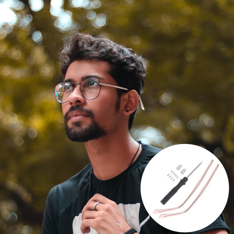 🔧 ذراع معدني لاستبدال نظارات بلون ذهبي وردي مريح غير قابل للانزلاق - Image 1