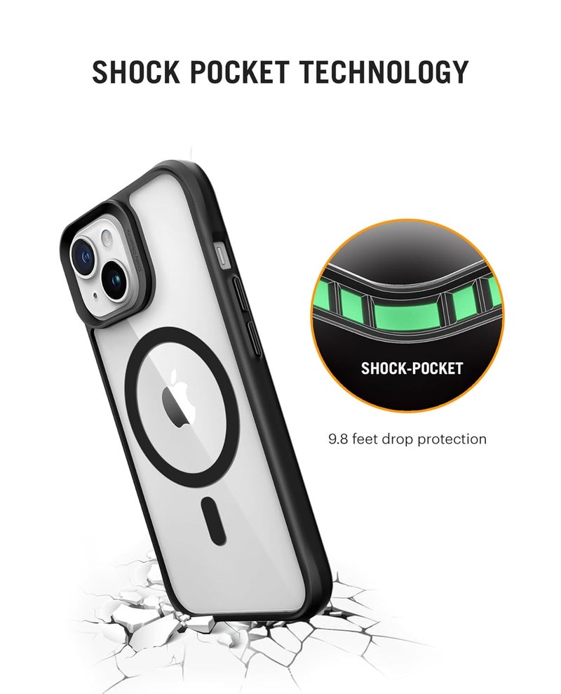 Daily Objects غطاء بولي كربونات لجهاز آيفون 15 متوافق مع شحن ماج-سيف اللاسلكي، غطاء خلفي شفاف رفيع مضاد للصدمات - Image 4