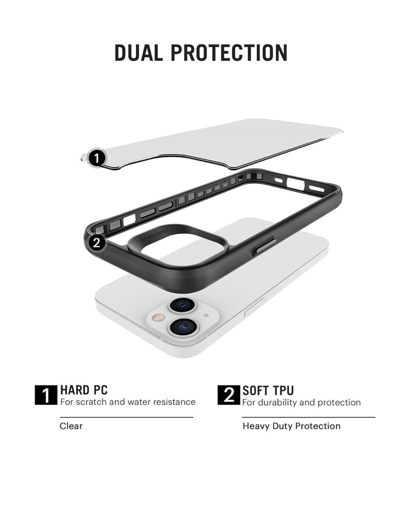 Daily Objects غطاء بولي كربونات لجهاز آيفون 15 متوافق مع شحن ماج-سيف اللاسلكي، غطاء خلفي شفاف رفيع مضاد للصدمات - Image 5