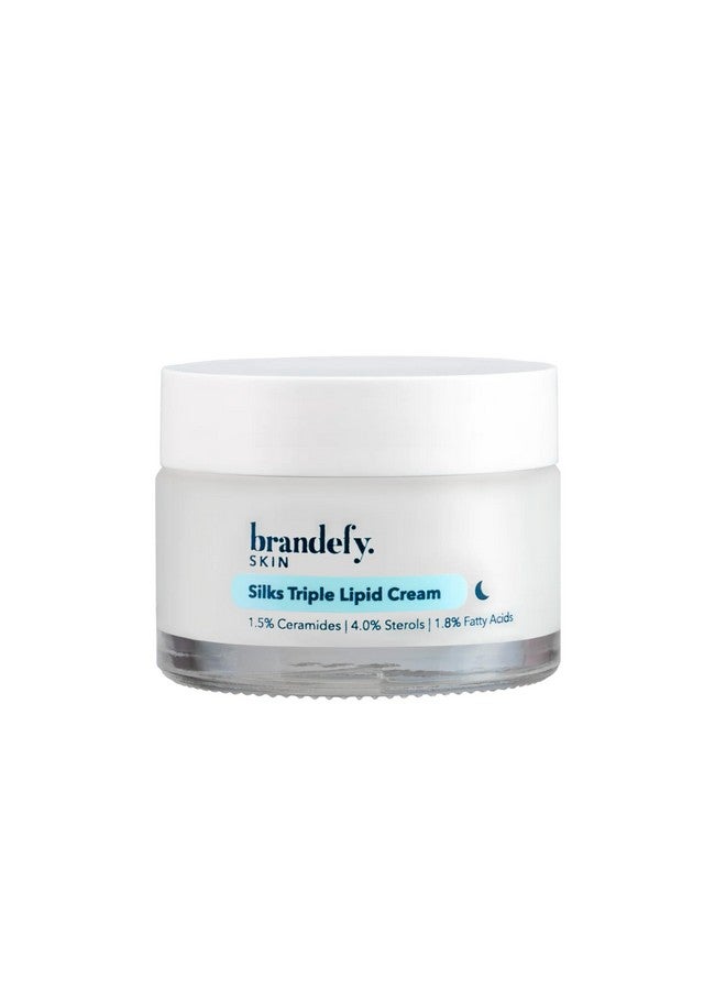 brandefy Silks Triple Lipid Peptide Cream Restore + Protect Skin Barrier Repair Cream With 1.5% Ceramides 4.0% Sterols 1.8% Fatty Acids Us Made 1.6Oz - Image 1