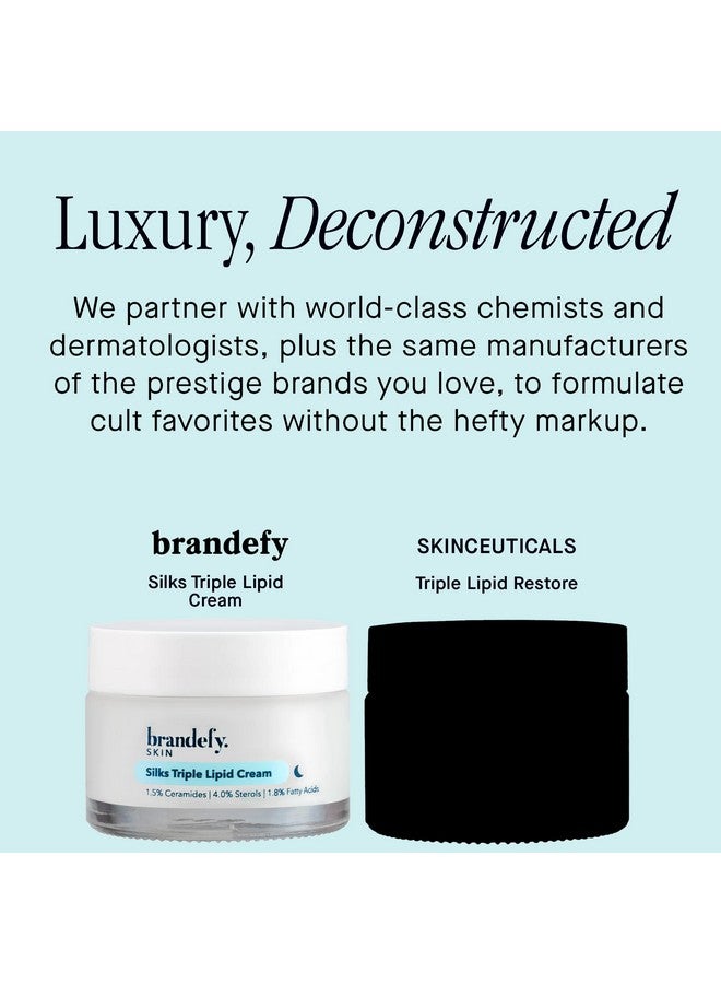 brandefy Silks Triple Lipid Peptide Cream Restore + Protect Skin Barrier Repair Cream With 1.5% Ceramides 4.0% Sterols 1.8% Fatty Acids Us Made 1.6Oz - Image 4