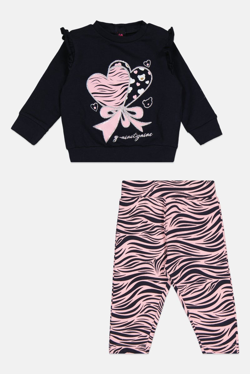 guru G99 By Guru Toddlers Girl 2 Pieces Graphic Print Top With Bottom Set, Multicolor - Image 2