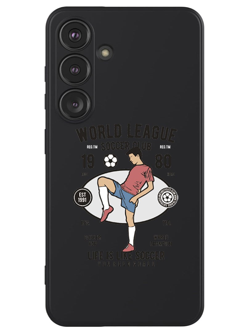 Theodor Protective Slim Fit Case Liquid Silicone Cover with Full Body Protection Anti-Scratch Shockproof Case For Samsung Galaxy S24 (Black) - World league - Image 1