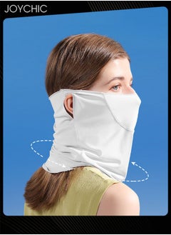 Joychic Ice Silk Sunscreen Mask Women Summer Anti-ultraviolet Quick-drying Neck Cover Sun Protection Over-ear Facemask Grey for Outdoor Camping Hiking  - Image 2