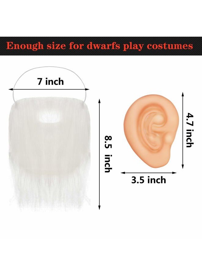 Geyoga 21 Pieces Halloween Dwarf Costumes Accessories, Dwarf Costume Hats with Fake Beard, Fake Ears for Christmas Costumes Party Gnome Costumes for Age over 6 - Image 3