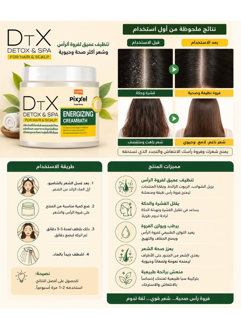 لولان مجموعة لولان بيكسل ديتاكس وسبا المنشطة للشعر وفروة الرأس - شامبو + حمام كريم لمكافحة القشرة وتخفيف الحكة 550 + 475 مل - Image 5