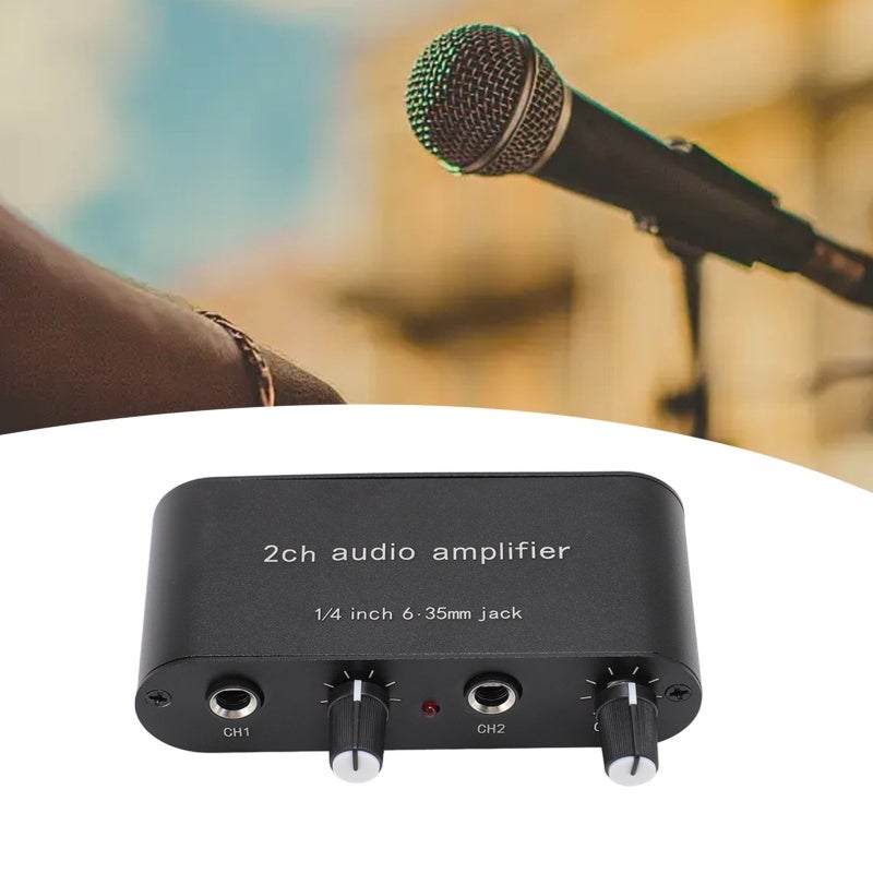 Dual Channel Sound Amplifier: Aluminum CNC Chassis - Gain Independent Adjustment Stereo Preamplifier for Sound Instruments, Microphones and Audio Setups - Image 5