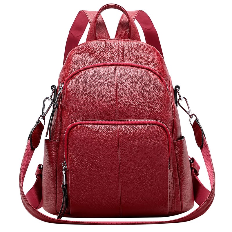 ALTOSY Soft Leather Backpack Purse For Women theft Backpacks Versatile Shoulder BagS81 Red Wine