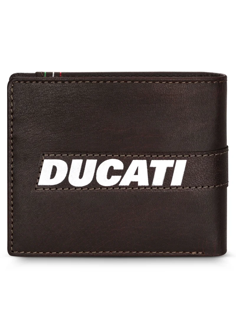 Ducati Corse Stile Brown Genuine Leather Wallet For Men