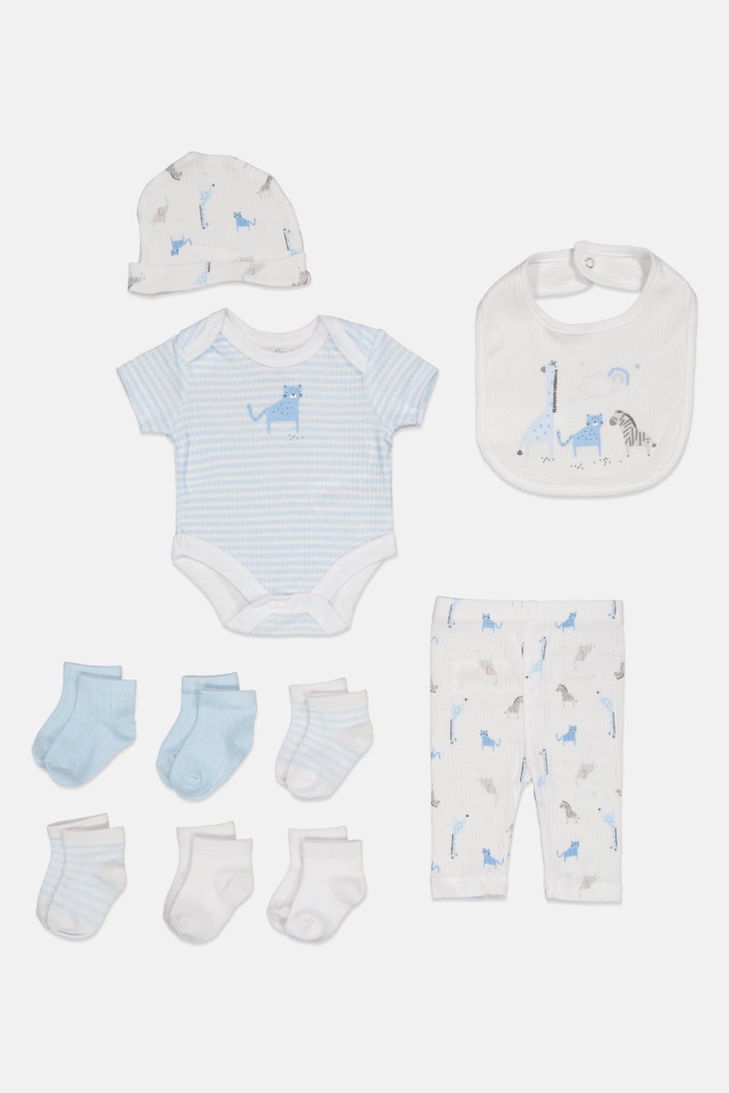 Rock-A-Bye Baby Boutique Toddlers Boy 10 Pieces Bodysuit And Pants Hanging Gift Set, Multicolor - Image 2