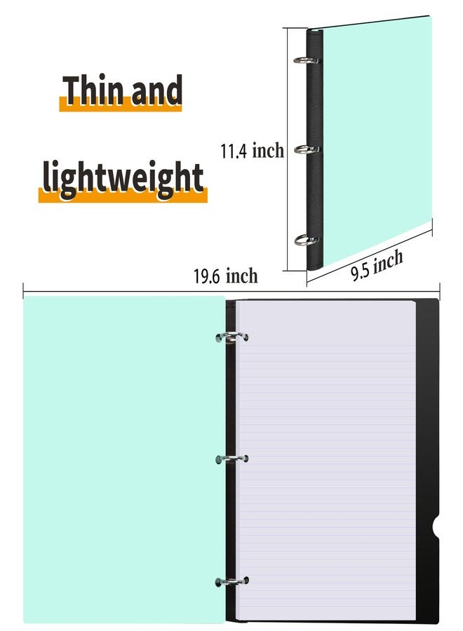 LETVPVOW 4 Pcs 360° Pivotable 3 Ring Binder, Soft 1 inch Binders 3 Ring, Flexible Thin Soft Three Ring Binder Fits 8.5" x 11", for Home, School and Office-Blue, Green, Pink, Purple - Image 3