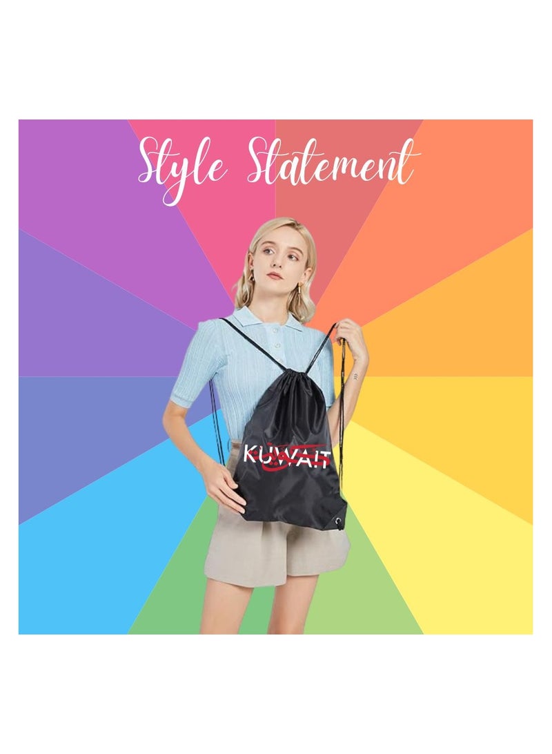 PRINTSHOP4ME Pack Of 3 Drawstring Bags With Kuwait Design For Kids And Adults-Durable Sports Backpack,Great For School And Everyday Use,Lightweight With National Day For Outdoor - Image 5