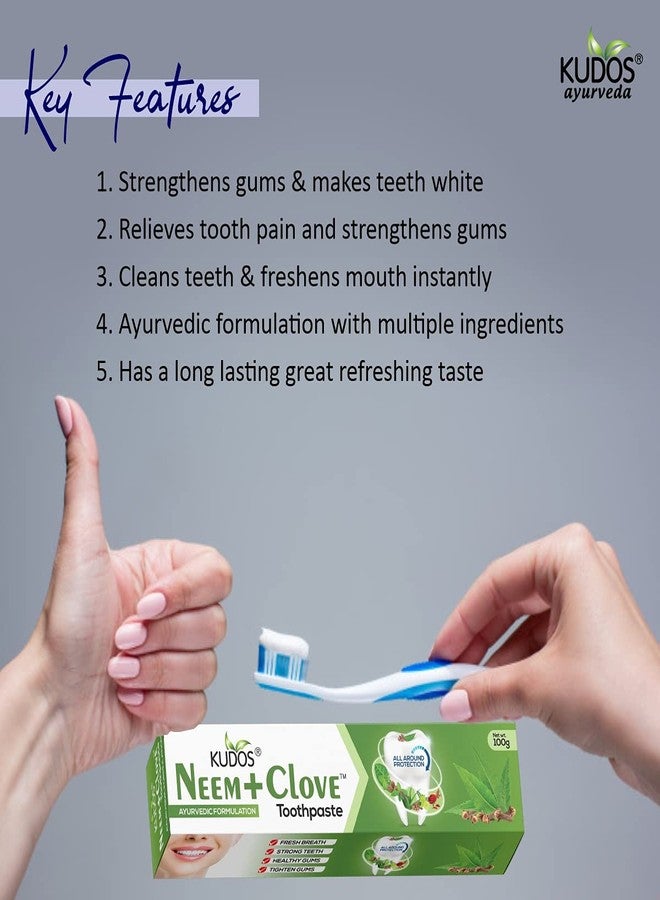 KUDOS AYURVEDA Neem Clove Toothpaste, 100 g - Pack of 4 - Image 5