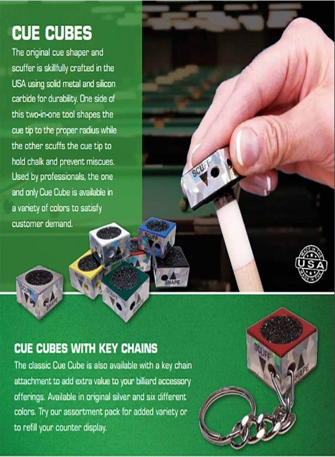 Cue Cube Pool Billiard Cue TIP Tool 2 in 1 Shaper Scuffer Nickel or Dime Radius Choose Your Color Dime (.353") - Image 4