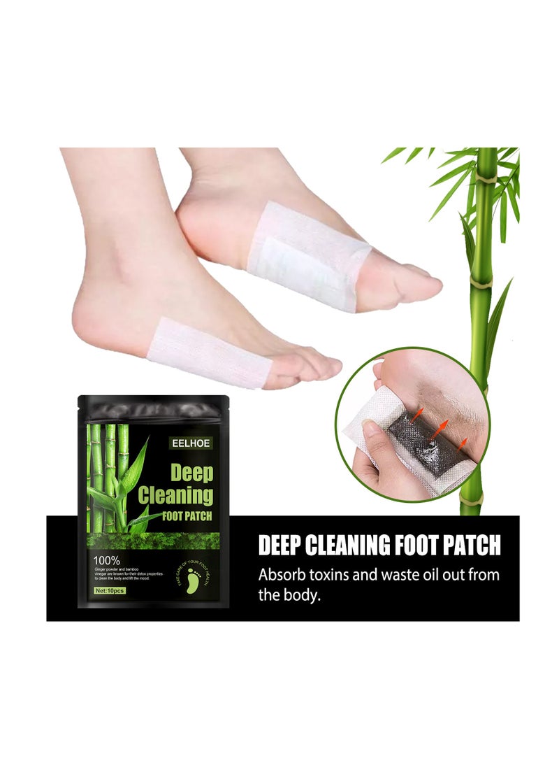 إيلهو 10 قطع من وسادات/لصقات تنظيف القدمين وإزالة السموم منها، لتخفيف التوتر والنوم وإزالة الرطوبة من أجل العناية بالقدمين - Image 3