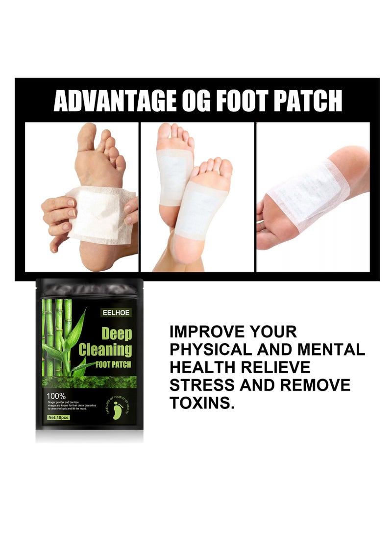 إيلهو 10 قطع من وسادات/لصقات تنظيف القدمين وإزالة السموم منها، لتخفيف التوتر والنوم وإزالة الرطوبة من أجل العناية بالقدمين - Image 5