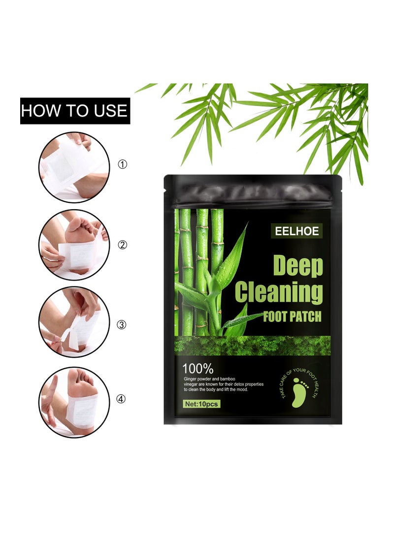 إيلهو 10 قطع من وسادات/لصقات تنظيف القدمين وإزالة السموم منها، لتخفيف التوتر والنوم وإزالة الرطوبة من أجل العناية بالقدمين - Image 4