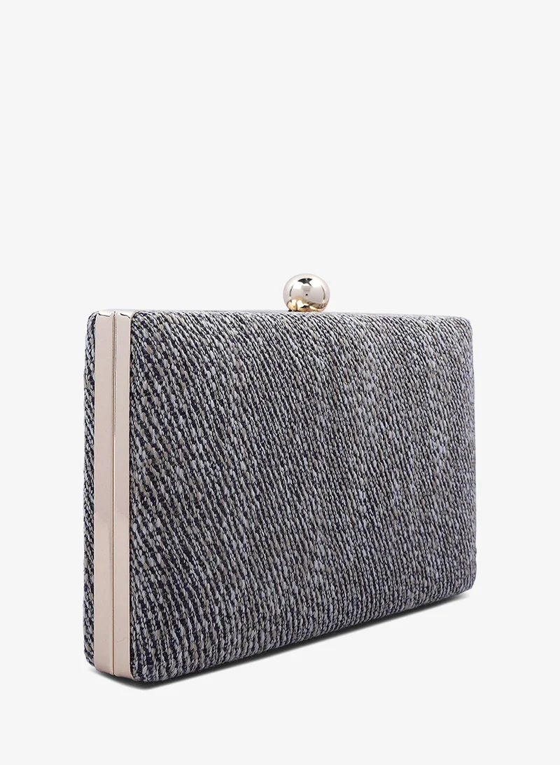 London Rag London Rag Dark Grey Creative Weave Clutch Bag