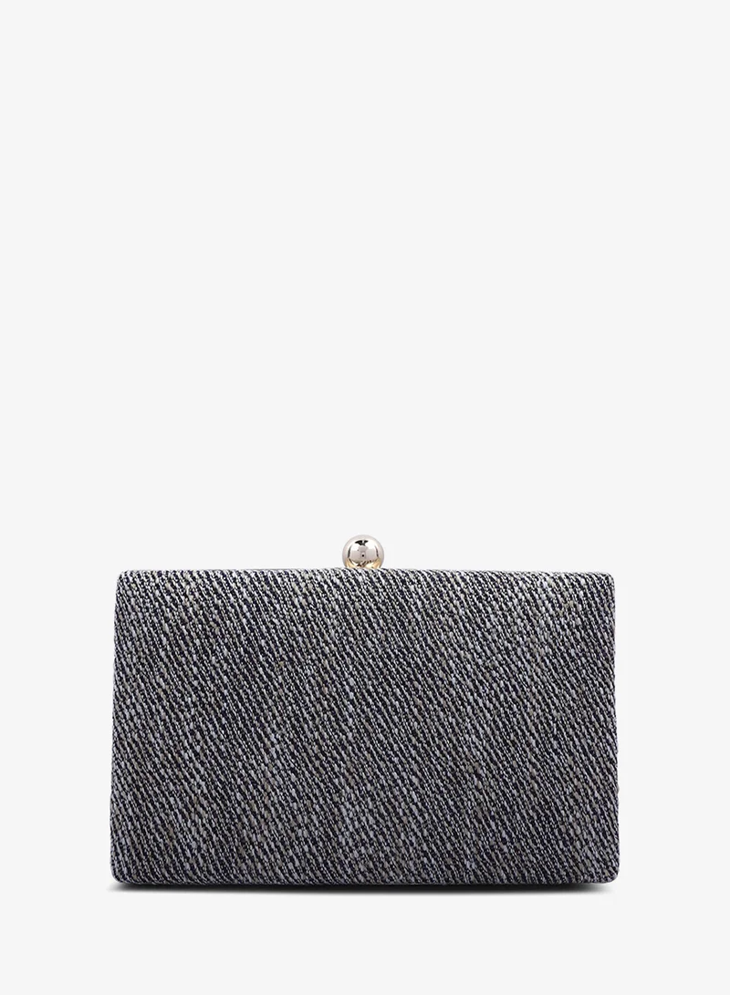 London Rag London Rag Dark Grey Creative Weave Clutch Bag