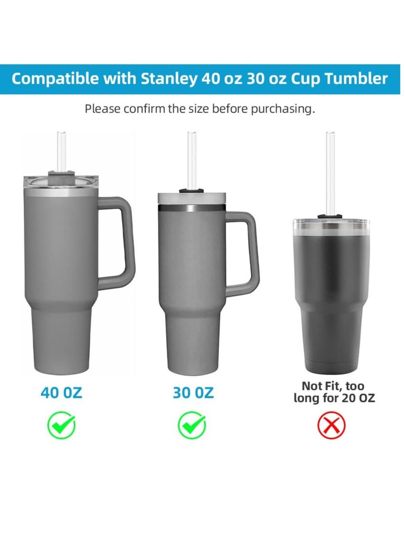 2-Pack Reusable Stainless Steel Metal Straws with Case - Stanley Long Drinking Straws for 40 oz and 30 oz Tumblers Yeti Dishwasher Safe  - Image 4