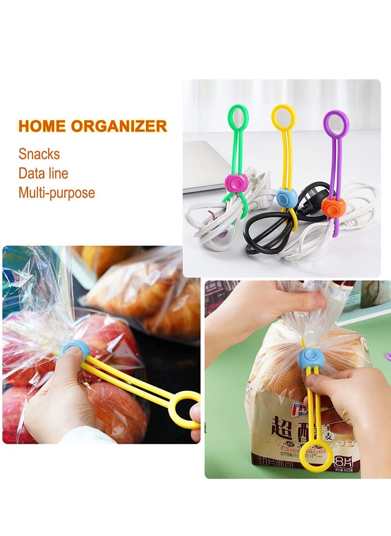 SYOSI - 24 Pack Chip Bag Clips, Color Seal Binding, Sealing Clamp, Multifunctional Kitchen Bag Sealing Clip, Kitchen Creative Practical Cable Ties, Portable Sealing Tools - Image 1