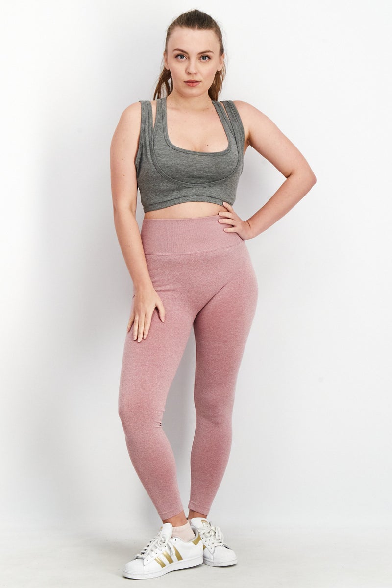 Grayscale Women Sportswear Fit Sleeveless Training Crop Tank Top, Dark Grey - Image 3