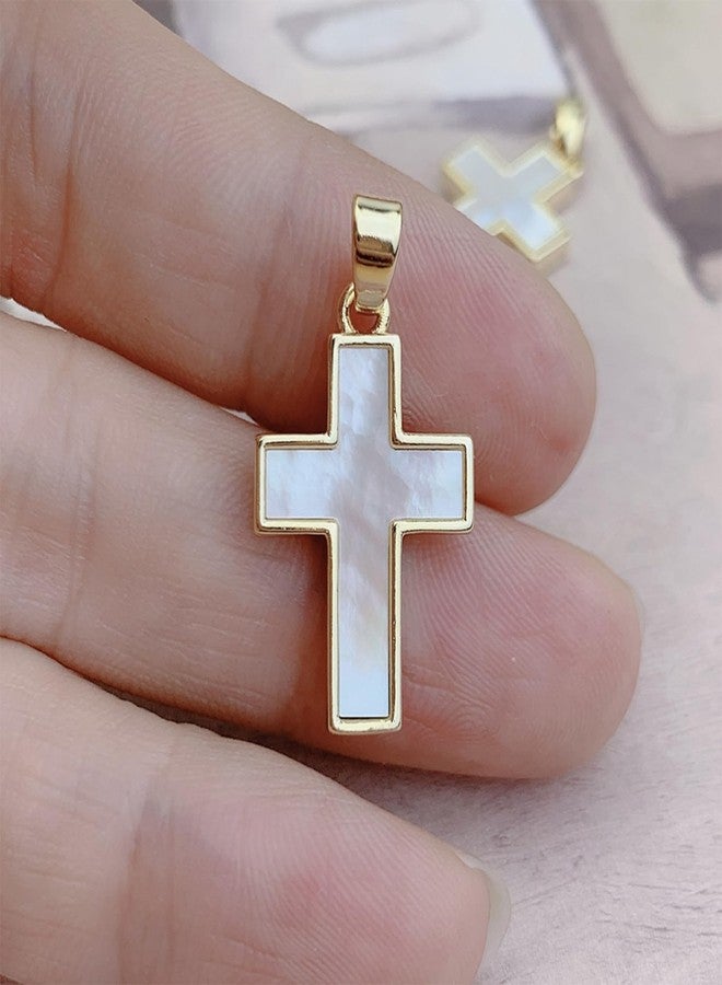 Your Always Charm Pearl Cross Necklace for Women Dainty Charm Necklace Freshwater Baroque Pearl Necklaces Baptism Gifts for Chunky Big Cross Pearl Pendant Jewelry Christian Gifts for Women - Image 4