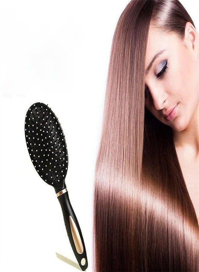 إسكدنيا Hair Detangler Brush – Cushion Hair Brush for Women, Soft Bristle Detangling Brush for Curly  Straight, Dry  Wet Hair Brush, Tangle Free Hair Brush, Flexible Bristles Comb, Travel-Friendly - Black - Image 3