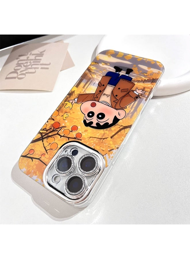 NIBEMINENT Autumn Crayons Shin Protective TPU Case Cover For iPhone 15 Pro Clear - Image 1