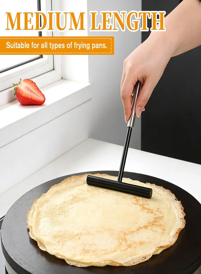 SHENLIU 2PCS Crepe Spreader and Spatula Kit, 8inch T-Shaped Batter Spreader 13.4 Inch Crepe Maker Spatula Turner Stainless Steel Pancake Tool for Any Size Pan - Image 4