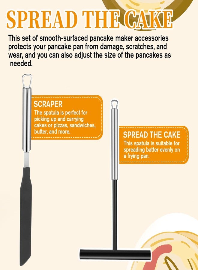 SHENLIU 2PCS Crepe Spreader and Spatula Kit, 8inch T-Shaped Batter Spreader 13.4 Inch Crepe Maker Spatula Turner Stainless Steel Pancake Tool for Any Size Pan - Image 3