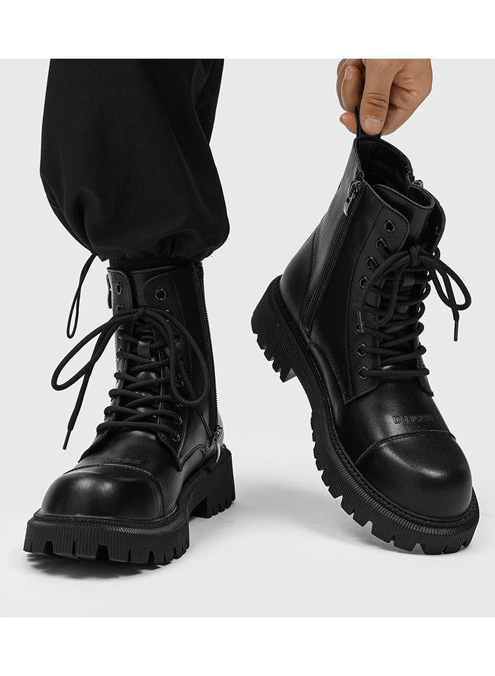 Warrior New Youth Fashion Thick Sole High Top Boots - Image 2