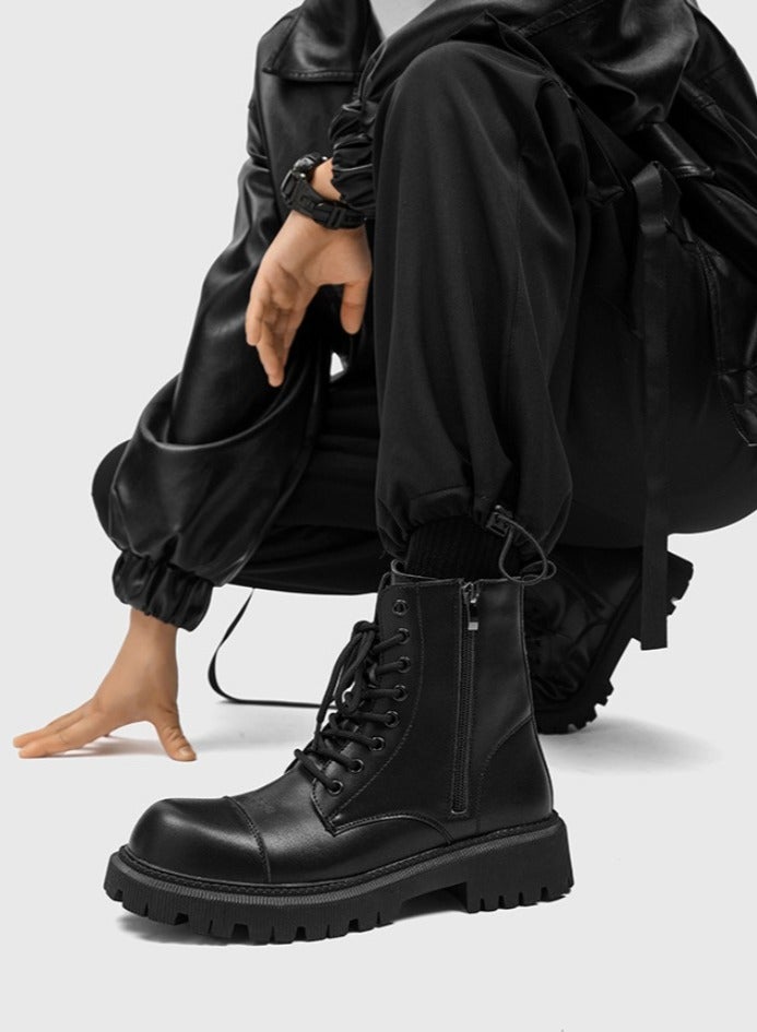 Warrior New Youth Fashion Thick Sole High Top Boots - Image 5