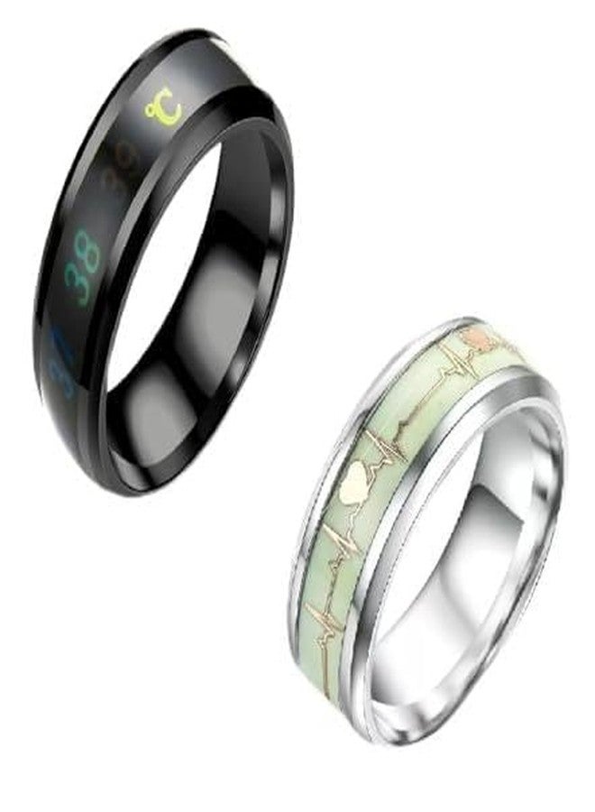 IGA COLLECTION Valentine Stylish Fashionable Latest Combo ECG & Black Temperature Ring W2 (18) - Image 1