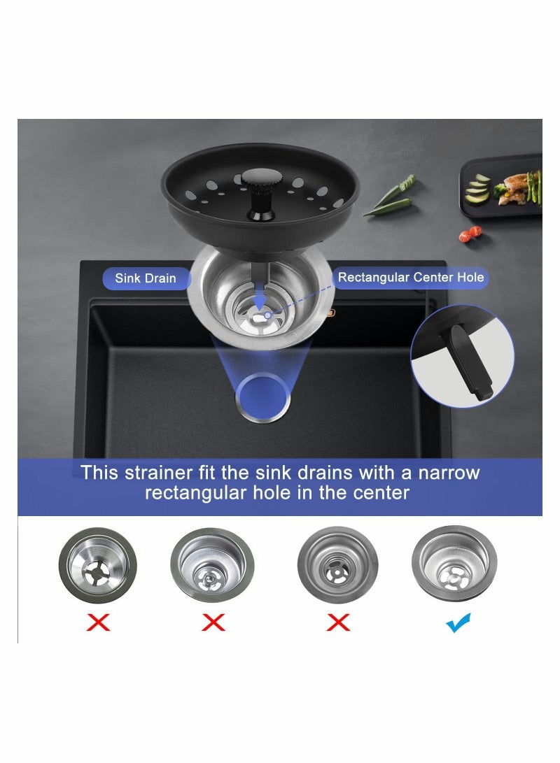 NIBEMINENT 3 Pack of Kitchen Sink Stopper Strainer Upgraded Basket Set Universal Anti Clogging Stainless Steel Drain Filter Sieve - Image 5