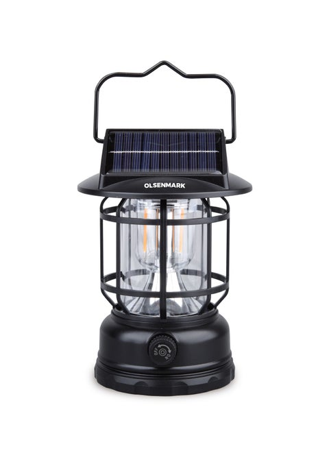 Olsenmark LED Tungsten Light with Solar-OME2850/with 2PCS Tungsten Bulbs, 1200mAh Lithium Battery, 3-Hours Operating Time/USB Charging, Suitable for  Indoor and Outdoor Use